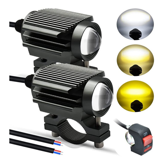 Par Faros Luces Led Para Motos Auto Doble Color Impermeable