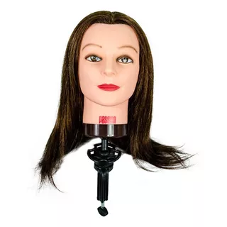 Maniquí Cabeza Para Peinar Y Corte Cabello Median 100% Real 