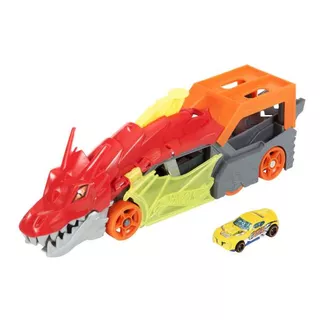 Pista De Autos Hot Wheels City Remolque De Dragón Dragón Color Rojo/gris