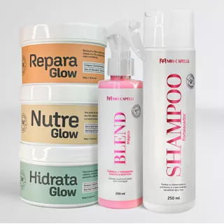 Kit Cronograma Capilar + Shampoo Fortalecedor + Blend Mágico