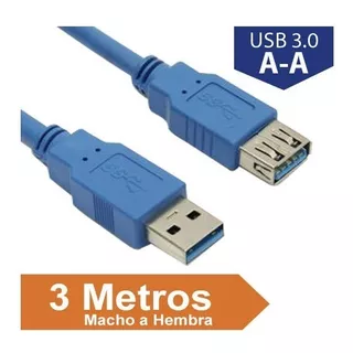 Cable De Extension Pasivo Usb 3.0 A-a 3 Metros M/h Gold
