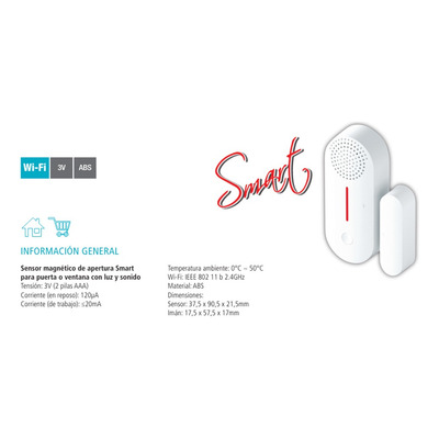 Sensor Magnetico De Apertura Puerta O Ventana Smart Tbcin
