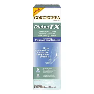 Crema Humectante Goicoechea Diabettx Caja C/2 Pz D/400ml C/u Color Primario Azul