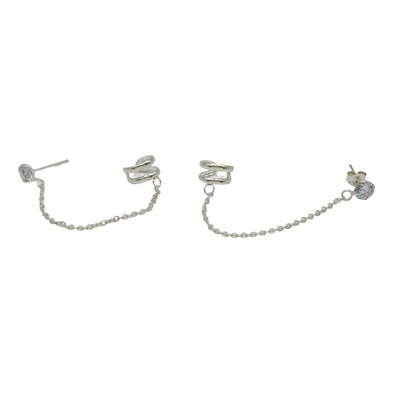 Aro Punto Luz Con Piercing Cuff Plata 925 Mas Caja 