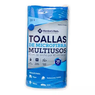 36 Piezas De Toalla, Paños De Microfibra Absorbentes 40.6cm Color Azul