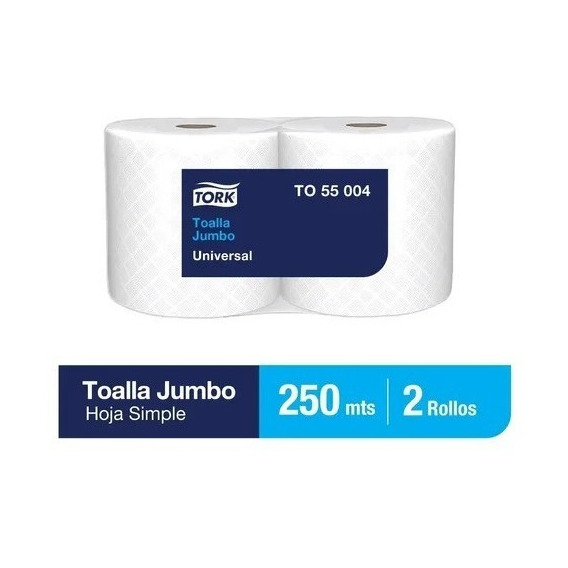 Toalla Jumbo Universal 2 Rollos × 250 Metros Tork To55004