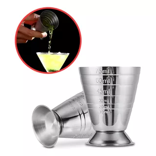 Copo Dosador Medidor Inox Drinks Gin Vodka Bar Bartende 75ml Cor Aço Inox