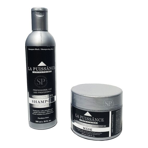 Shampoo + Máscara Matizador Black Platinum La Puissance