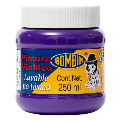 Pintura Vinilica Escolar Bombin 250ml Lavable Color Escoger Color Morado