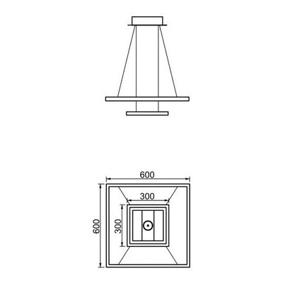 Lampara Colgante Quadra Doble Led 30x30 + 60x60 Moderno