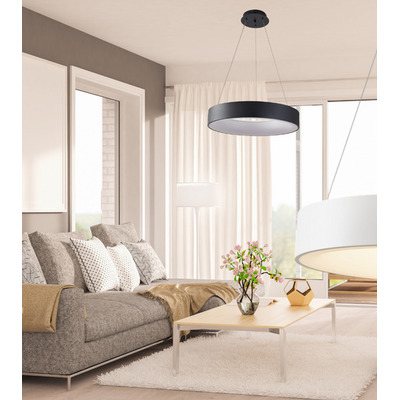 Lampara Colgante Led Rule 60cm Negro Deco Moderno Vig