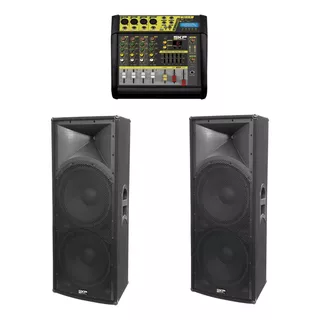 Combo Consola Potenciada Vz-40ii +2 Cajas Pasivas 2x15 1600w