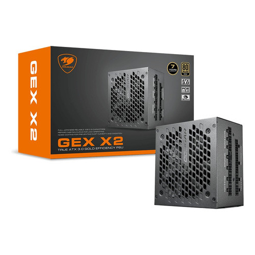 Fonte Gex X2 850 W, totalmente modular, 80 Plus Gold 31gt085004p01, color negro