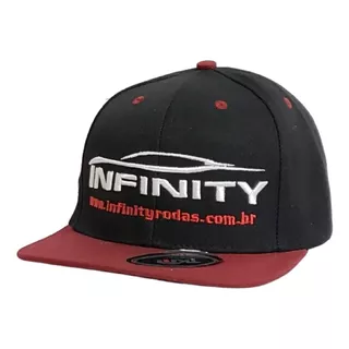 Boné Infinity Rodas Snap Back   Preto Com Vermelho 1010