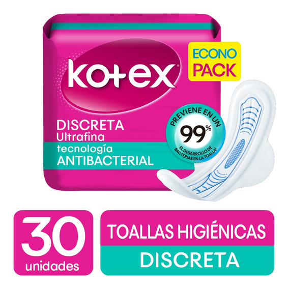 Toallas Kotex Antibacterial 30u - Unidad