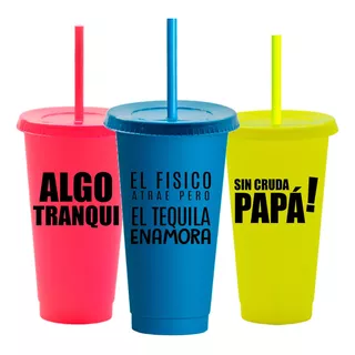 50 Vasos Mayoreo Personalizados Con Frases De Fiesta 