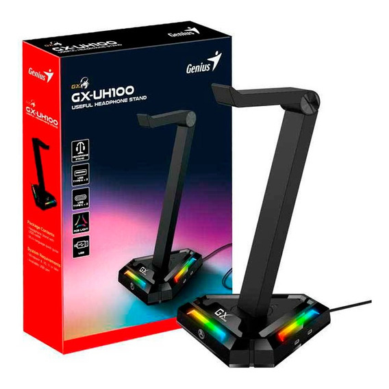 Soporte Para Audifono Genius Gx-uh100 Rgb Black