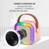 Parlante  Led Con Microfono Inalambrico Bluetooth Karaoke Rosa