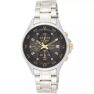 Reloj Seiko Hombre Sks631p1 Cronógrafo Wr 100m Color De La Malla Plateado/dorado Color Del Bisel Plateado Color Del Fondo Gris Oscuro