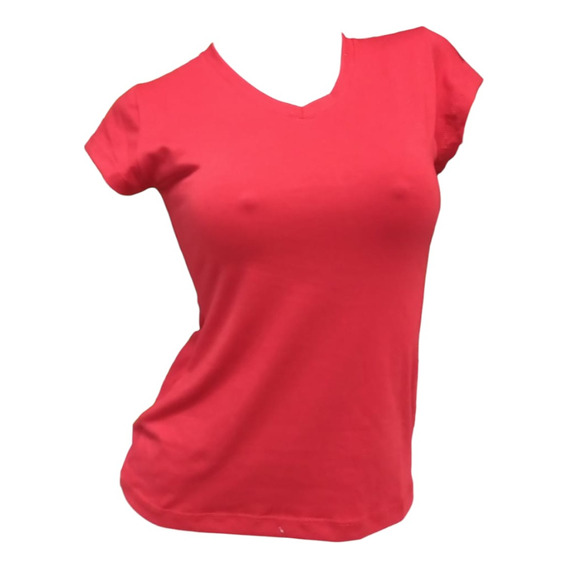 Camiseta Cuello En V Para Dama Con Pinza Variedad De Colores