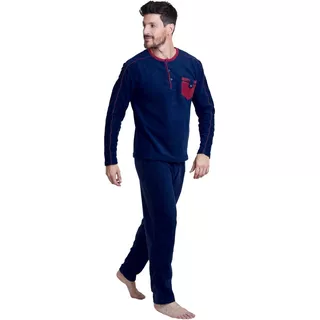 Beckil Cod 3127 Pijama Polar Bolsillo Hombre, 3 Botones.