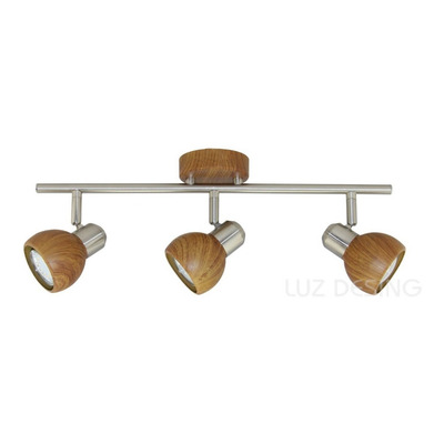 Aplique Nina 2 Luces Simil Madera Cromo Moderno Apto Led