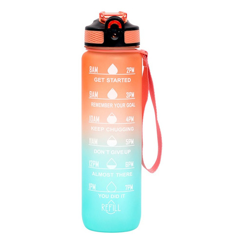 Drinkpop botella deportiva premium plástico tritan irrompible color naranja y acqua
