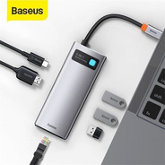 Hub Adaptador Baseus 6 Em 1 Usb-c 4k Lan Thunderbolt Macbook
