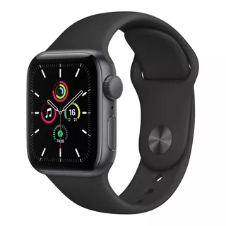 Apple Watch Se (gps, 40mm) Caixa De Alumínio Cinza-espacial Pulseira Esportiva Preto