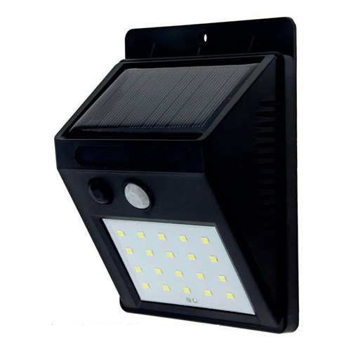 Foco Led Solar Exterior A Muro Megabright 3w Color de la carcasa Negro