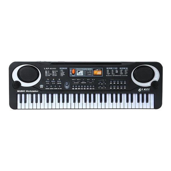 61 Teclas Negro Música Digital Piano Electrónico Para Niños