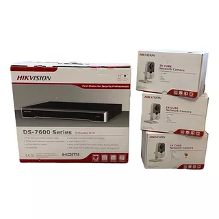 Nvr Ip Hikvision 8 Canales Poe + 3 Camaras Hd + Disco Rigido