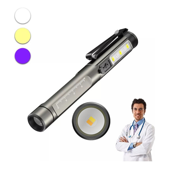 Lámpara De Diagnóstico Recargable Luz Ultravioleta 3 Colores