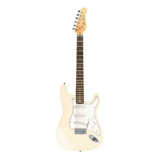 Guitarra Eléctrica Jay Turser Jt-300 Double-cutaway De Madera Maciza Ivory Brillante Con Diapasón De Palo De Rosa