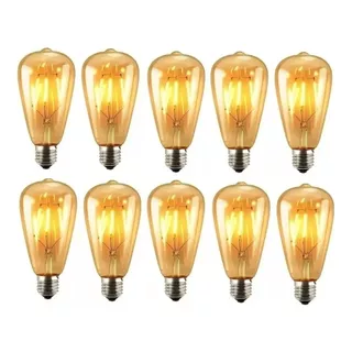  Sale Todo St-64 Pack X10 Ampolletas Filamento Led Edison 4w Retro Vintage Color De La Luz Blanco Cálido