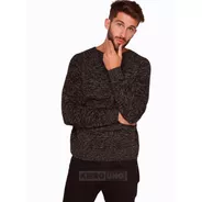 Sweater Hombre Saco Pullover De Lana Cuello Redondo Jaspeado