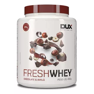 Whey Protein Fresh Whey Dux Nutrition - Pote 450g Sabor Chocolate E Avelã