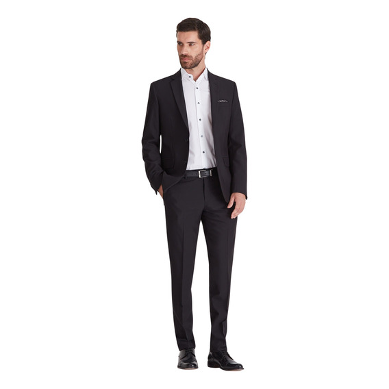 Traje Macowens Ss100 Liso Fit Negro Hombre 039203245002