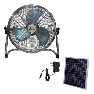 Ventilador Recargable Con Panel Solar Y 110v Con Puerto Usb 