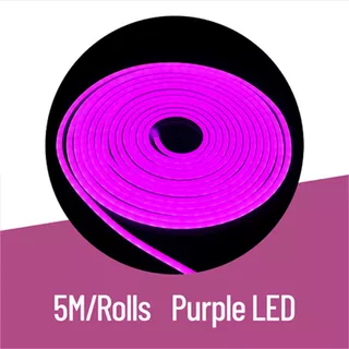 Tira De Neon Led Flexible Violeta - Mayorled (12v-5m-6mmx12mm- Exterior - 120led/m) 