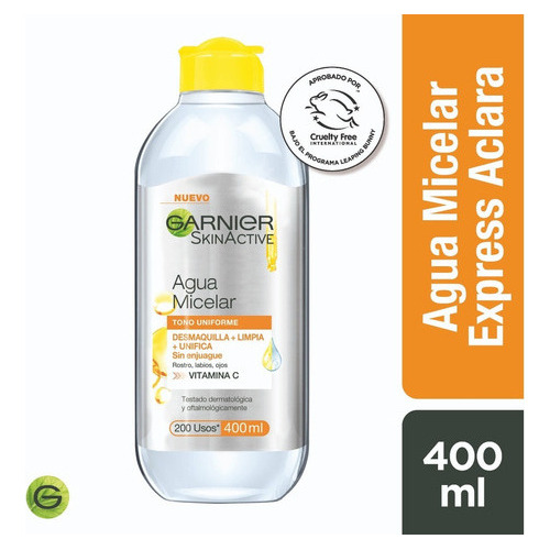 Agua Micelar Express Aclara Garnier Skin Active 400ml Tipo de piel Todo tipo de piel