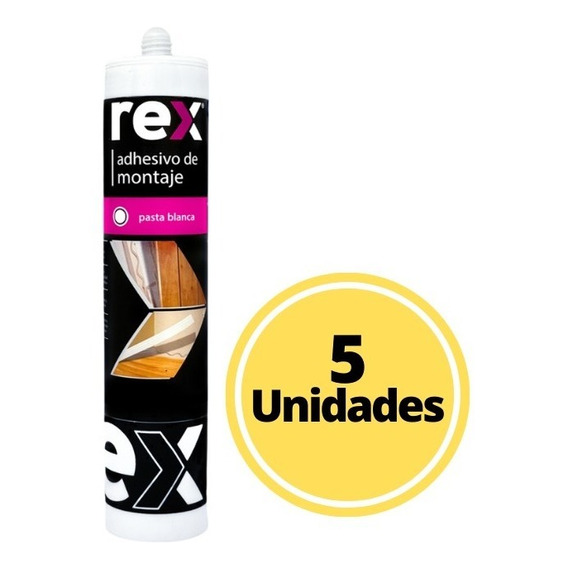 Pack 5 Unidades Adhesivo De Montaje Rex 380 Gr