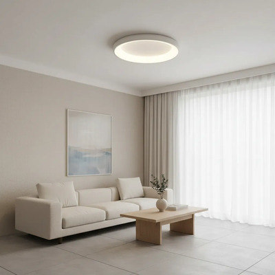 Plafon Moderno Gaza-l 36w Calido 60cm Blanco Led Blanco