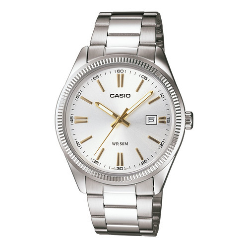 Reloj Casio Hombre Mtp-1302d-7a2vdf Plata Con Dorado Acero Color de la correa Plateado Color del bisel Plateado