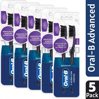 Escova Dental Oral-b Advanced 5 Ações Com Carvão C/5 Pack