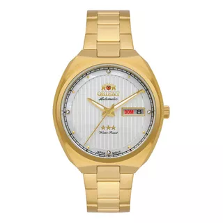 Relógio Orient Automático Feminino F49gg028l S1kx Cor Da Correia Dourado Cor Do Bisel Dourado Cor Do Fundo Prateado