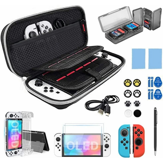 Kit De Accesorios Estuche Para Nintendo Switch Oled