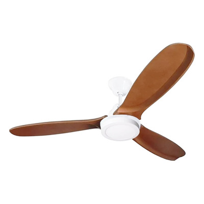 Ventilador De Techo Blanco 3 Palas De Madera Con Led 18w Tg