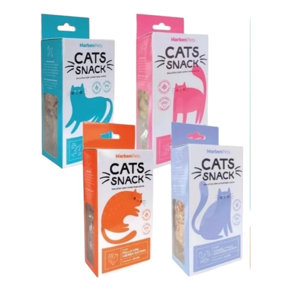 Marben Cats Snacks Galletas Con Catnip - Pack 4 Cajas 80gr