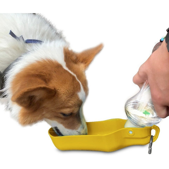 Perrísimo Bebedero Portátil Para Hidratar Tu Mascota 500 Ml Color Amarillo